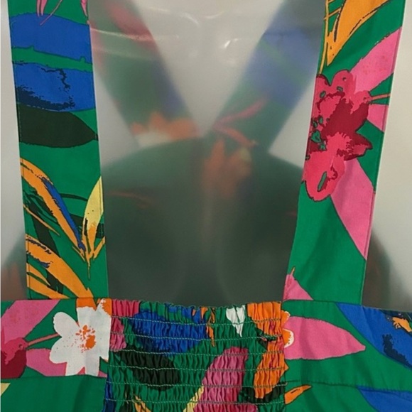 J. Crew Green Tropical Floral Halter Midi Dress with Bright Accents - Picture 12 of 12